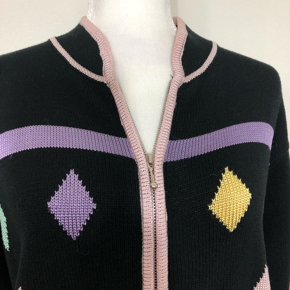 Vintage Fia Italia Hand Loomed Zip Up  Cardigan Sweater - Picture 4 of 7